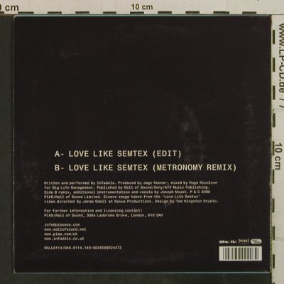Infadels: Love like Semtex, Wall Of Sound(Walls114), UK, 2006 - 7inch - T3768 - 5,00 Euro