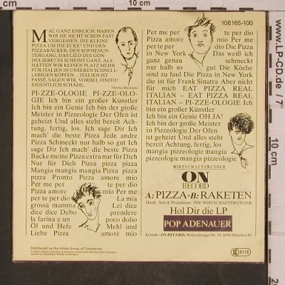 Wirtschaftswunder: Pizza, m-/vg+, Ariola (106 165-100), D, 1984 Typ: 7" Best.-Nr.: T5449 Preis: 3,00 Euro