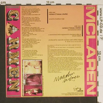 McLaren,Malcom: Carmen*2, Virgin(107 088-100), D, 1984 - 7inch - T562 - 3,00 Euro