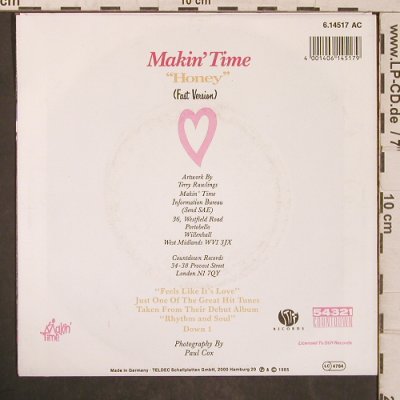Makin' Time: Feels Like it's Love, Stiff(6.14517 AC), D, 1985 - 7inch - T5660 - 8,00 Euro