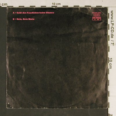 Mimmi's: Gebt d.Faschisten k.Chance, vg+/vg+, Weser(02423), D, 1988 - 7inch - T910 - 3,00 Euro