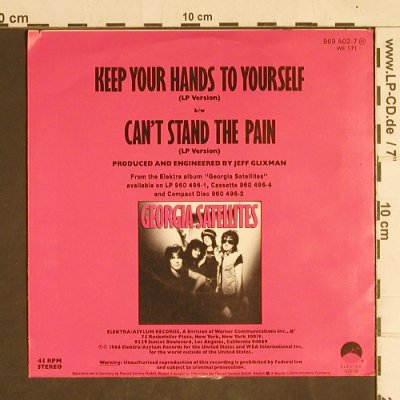 Georgia Satellites: Keep Your Hands To Yourself, m-/vg+, Elektra(969 502-7), D, 1988 - 7inch - T4317 - 2,50 Euro