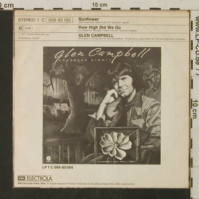 Campbell,Glen: Sunflower / How High Did We Go, Electrola(006-85 189), D, 1977 - 7inch - T3121 - 2,00 Euro