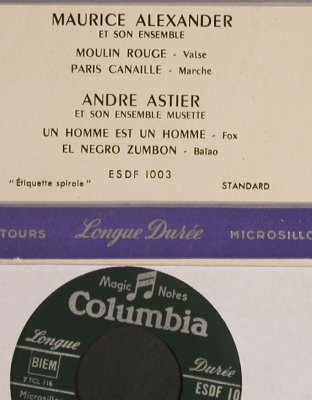 Alexander,Maurice: Moulin Rouge, b/w Andre Astier, Columbia (ESDF 1003), F Typ: EP Best.-Nr.: S8547 Preis: 4,00 Euro