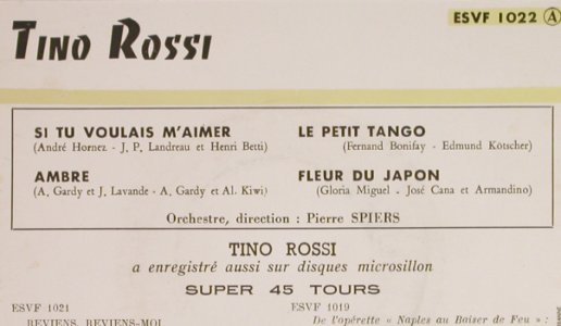 Rossi,Tino: Si Tu Voulais M'Aimer, Columbia (ESVF 1022), F Typ: EP Best.-Nr.: S8572 Preis: 4,00 Euro