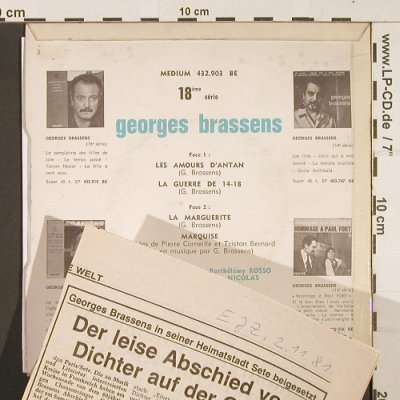 Brassens,Georges: Les Amour d'Antan+3, m-/vg+, Philips Medium (432.903 BE), F, Mono Typ: EP Best.-Nr.: S8830 Preis: 7,50 Euro