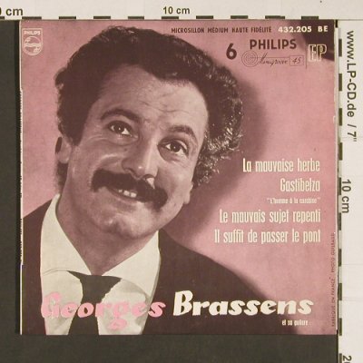 Brassens,Georges: La mauvaise herbe, vg+/m-, Philips Medium (432.205 BE), F, Mono Typ: EP Best.-Nr.: S8831 Preis: 5,00 Euro