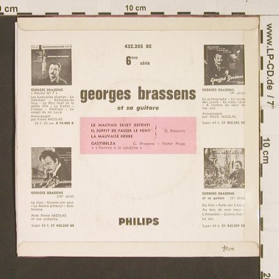 Brassens,Georges: La mauvaise herbe, vg+/m-, Philips Medium (432.205 BE), F, Mono Typ: EP Best.-Nr.: S8831 Preis: 5,00 Euro