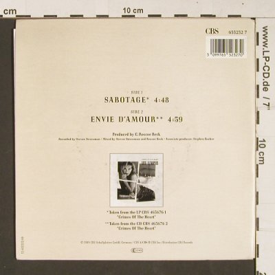 Lemper,Ute: Sabotage / Envie D'Amour, CBS (655232 7), NL, 1989 Typ: 7" Best.-Nr.: S9095 Preis: 4,00 Euro