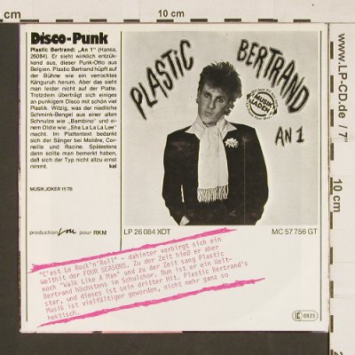 Plastic Bertrand: C'est Le Rock'n'Roll / Super Cool, Hansa (100 076-100), D, 1978 Typ: 7" Best.-Nr.: S9501 Preis: 2,50 Euro