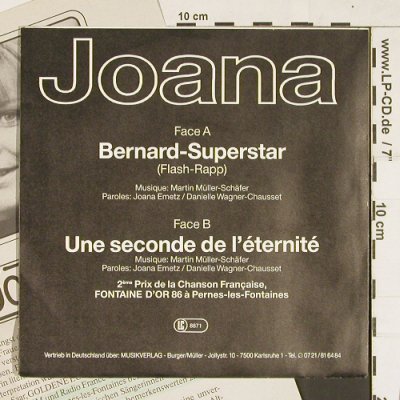 Joana: Bernard-Superstar, Burger/Müller(JP 004), D, 1987 - 7inch - S9524 - 4,00 Euro