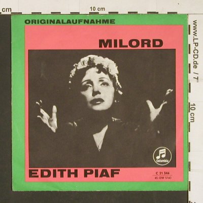 Piaf,Edith: Milord,   Only Cover, Columbia (C 21 346), D Typ: Cover Best.-Nr.: S9980 Preis: 1,00 Euro