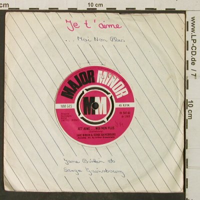 Birkin,Jane & Gainsbourg,Serge: Je t'aime... moi non plus / jane b., Major Minor (MM 645), UK,VG+/--, 1969 Typ: 7" Best.-Nr.: T4019 Preis: 3,00 Euro