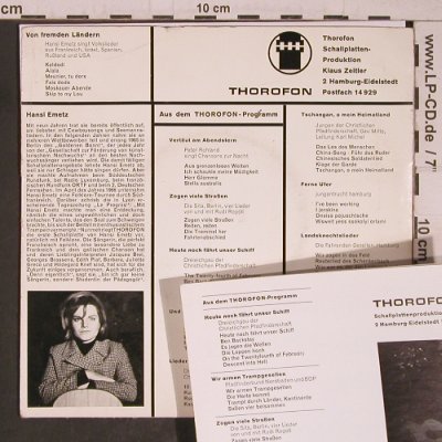Emetz,Hansi: Von Fremden Ländern, 6Tr., vg+/vg-, Thorofon Nr.26 (T 75 400), D Typ: EP Best.-Nr.: T5416 Preis: 4,00 Euro
