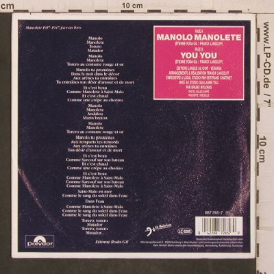 Paradis,Vanessa: Manolo Manolete, Polydor (887 265-7), D, 1987 Typ: 7" Best.-Nr.: T5691 Preis: 4,00 Euro
