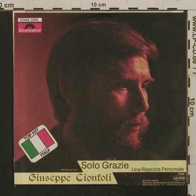 Cionfoli,Giuseppe: Solo Grazie/Una Risposta Personale, Polydor(2042 396), D, 1982 - 7inch - T2411 - 3,00 Euro