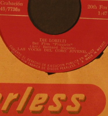 Coro de Harry Simeone: El Nino del Tambor/Lorelei, vg-/vg-, Peerless (45/7736), Mexico Typ: 7" Best.-Nr.: S7617 Preis: 1,50 Euro
