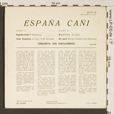 Los Cinclaneros: Espana Cani, Philips(430 917 PE), E, Mono,  - 7inch - S8838 - 3,00 Euro