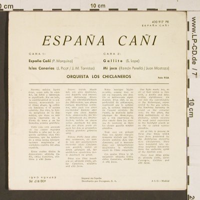 Los Cinclaneros: Espana Cani, Philips (430 917 PE), E, Mono Typ: 7" Best.-Nr.: S8838 Preis: 3,00 Euro