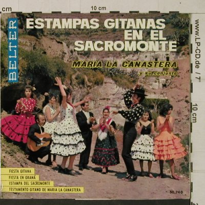 Maria La Canastera y su conjunto: Estampas Gitanas en el Sacromonte, Belter (50.740), E,vg+/m- Typ: 7" Best.-Nr.: T1978 Preis: 3,00 Euro