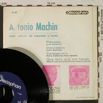 Machin,Antonio: Piénsalo + 3, m-/vg+, Discophon (27.437), E, 1965 Typ: EP Best.-Nr.: T2421 Preis: 4,00 Euro