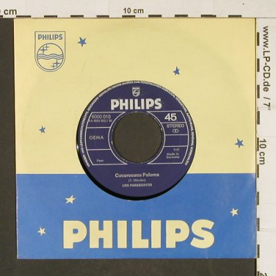 Los Paraguayos: Cucurucucu Paloma / Maria Isabel, Philips (6000 010), D Typ: 7" Best.-Nr.: T295 Preis: 3,00 Euro
