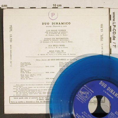 Duo Dinamico: Las Hojas Verdes, vg+/vg+,blueVinyl, La Voz de su Amo (7EPL 13.591), E Typ: EP Best.-Nr.: T434 Preis: 3,00 Euro