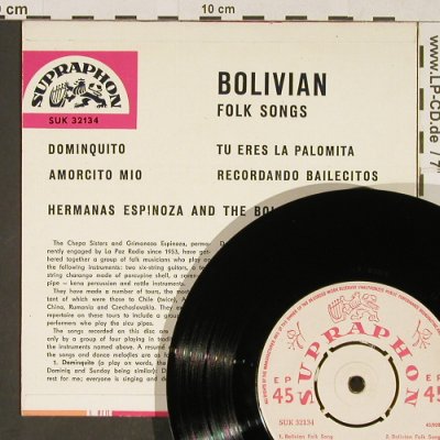 Hermanas Espinoza & The Bolivian En: Bolivian Folksongs, vg+/m-, Supraphon (SUK 32134), CZ Typ: EP Best.-Nr.: T817 Preis: 3,00 Euro