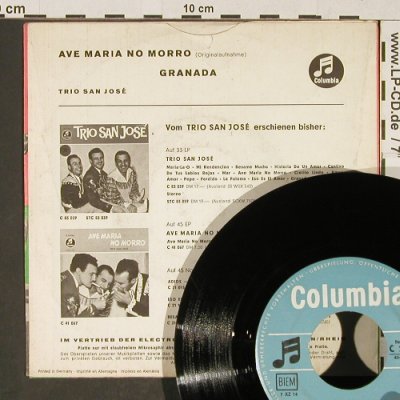 Trio San José: Ave Maria No Morro / Granada, Columbia (C20 378), D, vg+/vg+ Typ: 7" Best.-Nr.: T819 Preis: 2,00 Euro