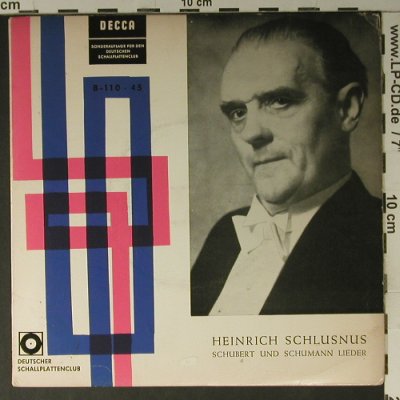 Schlusnus,Heinrich: Schubert- und Schumann-Lieder, Decca (B-110/BD 6010-K), D, DSC Typ: EP Best.-Nr.: S7511 Preis: 3,00 Euro