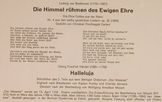 Beethoven,Ludwig van: Die Himmel rühmen des Ewigen Ehre, Opera (44950), D Typ: 7" Best.-Nr.: S7588 Preis: 6,00 Euro