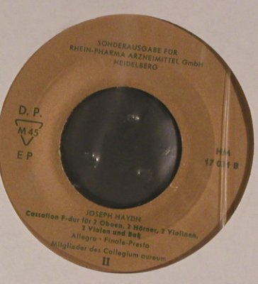 Haydn,Joseph: Cassation g-dur u. f-dur, Harmonia Mundi (HM 17 031), D, Mono Typ: 7" Best.-Nr.: S7861 Preis: 2,50 Euro