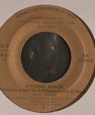 Vivaldi,Antonio: Concerto g-moll f.2Violoncelli,Orch, Harmonia Mundi(HM 17 039), D, Mono,  - 7inch - S7862 - 2,50 Euro