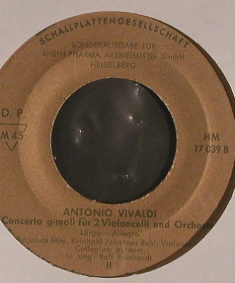 Vivaldi,Antonio: Concerto g-moll f.2Violoncelli,Orch, Harmonia Mundi (HM 17 039), D, Mono Typ: 7" Best.-Nr.: S7862 Preis: 2,50 Euro
