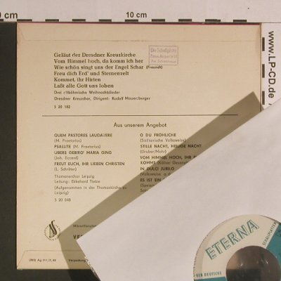 Dresdner Kreuzchor: Geläut der Dresdner Kreuzkirche, Eterna (5 20 182), DDR, Mono, 1965 Typ: EP Best.-Nr.: S8161 Preis: 4,00 Euro