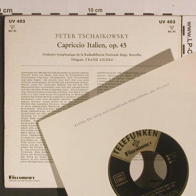 Tschaikowsky,Peter: Capriccio Italien op. 45, Telefunken (UV 403), D Typ: 7" Best.-Nr.: S8189 Preis: 3,00 Euro