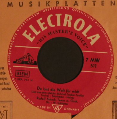 Schock,Rudolf: Gern hab' ich die Frau'n geküßt, LC, Electrola (7 MW 511), D Typ: 7" Best.-Nr.: S8320 Preis: 3,00 Euro