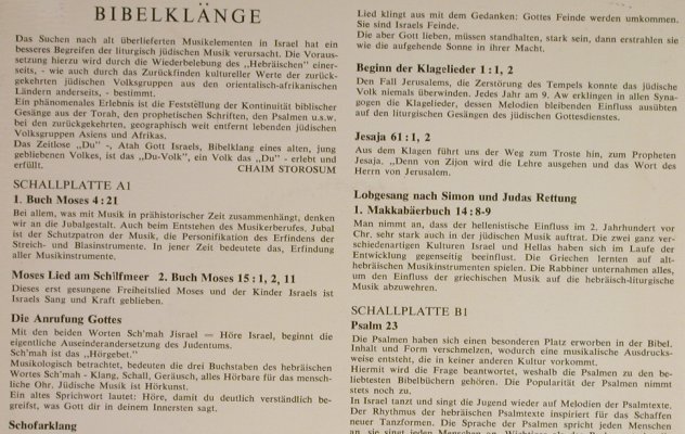 Collegium Musicum Judaicum: Bibel-Klänge, Foc, Foto, Bosch&Keuning(111037/038), ,  - 7"*2 - S8426 - 5,00 Euro