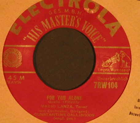 Lanza,Mario: Because/For you alone, FLC, RCA (7RW104), D Typ: 7" Best.-Nr.: S8492 Preis: 3,00 Euro