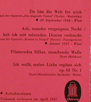Tauber,Richard - II: Unvergänglich Unvergessen,Folge21, Odeon (O 40 392), D Typ: EP Best.-Nr.: S8536 Preis: 3,00 Euro