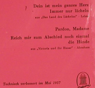 Tauber,Richard - III: Unvergänglich Unvergessen,Folge33, Odeon (O 40 396), D Typ: EP Best.-Nr.: S8537 Preis: 3,00 Euro