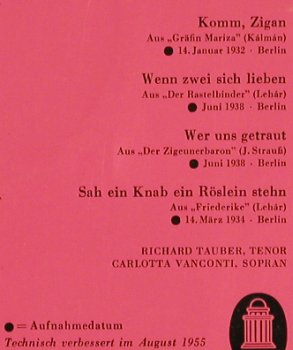 Tauber,Richard - IV: Unvergänglich Unvergessen,Folge 9, Odeon (O 40 364), D Typ: EP Best.-Nr.: S8538 Preis: 3,00 Euro