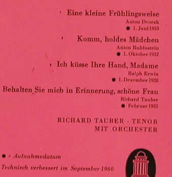 Tauber,Richard - XV: Unvergänglich Unvergessen,Folge157, Odeon (O 41 321), D Typ: EP Best.-Nr.: S8540 Preis: 3,00 Euro