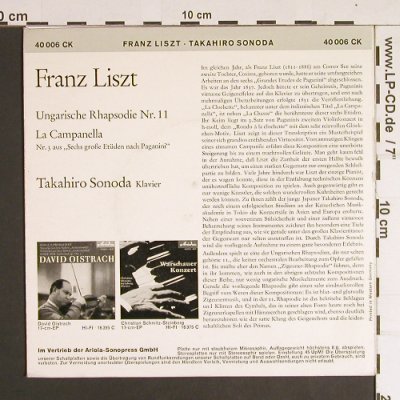 Liszt,Franz: Ungarische Rhapsodie Nr.11, Eurodisc(40 006 CK), D,vg+/m-,  - 7inch - S8635 - 3,00 Euro