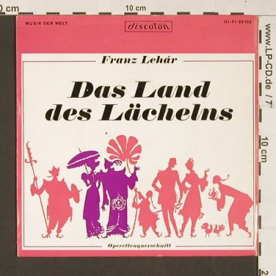 Lehar,Franz: Das Land des Lächelns (Querschnitt), Discoton (26 102), D, Mono, 1961 Typ: EP Best.-Nr.: S8981 Preis: 3,00 Euro