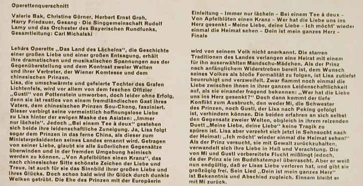 Lehar,Franz: Das Land des Lächelns (Querschnitt), Discoton(26 102), D, Mono, 1961 - EP - S8981 - 3,00 Euro
