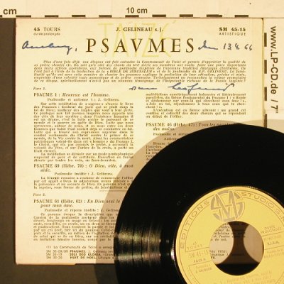 Gelineau s.j.,J.: Psaumes Taize, Studio SM (SM 45-15), F, woc Typ: EP Best.-Nr.: S9603 Preis: 3,00 Euro