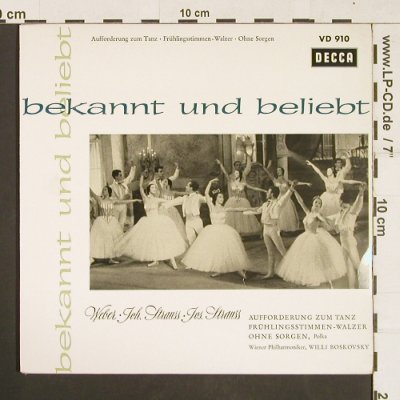 Weber / Johann Strauss/Jos.Strauss: Bekannt und beliebt, Decca(VD 910), D,  - 7inch - S9609 - 3,00 Euro