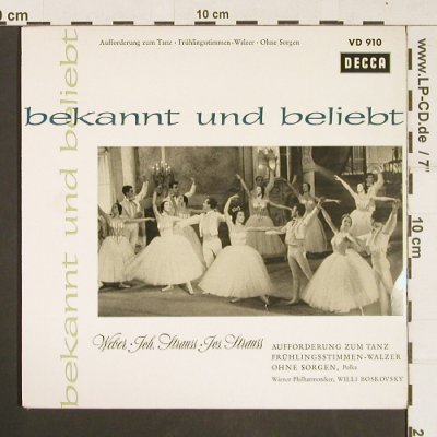 Weber / Johann Strauss/Jos.Strauss: Bekannt und beliebt, Decca (VD 910), D Typ: 7" Best.-Nr.: S9609 Preis: 3,00 Euro