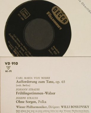 Weber / Johann Strauss/Jos.Strauss: Bekannt und beliebt, Decca (VD 910), D Typ: 7" Best.-Nr.: S9609 Preis: 3,00 Euro